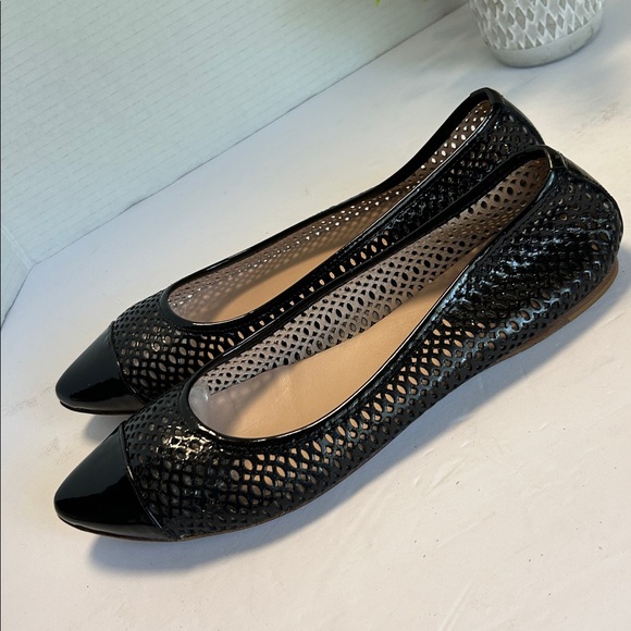 Furla Shoes - Furla Black Patent Leather Mesh Flats